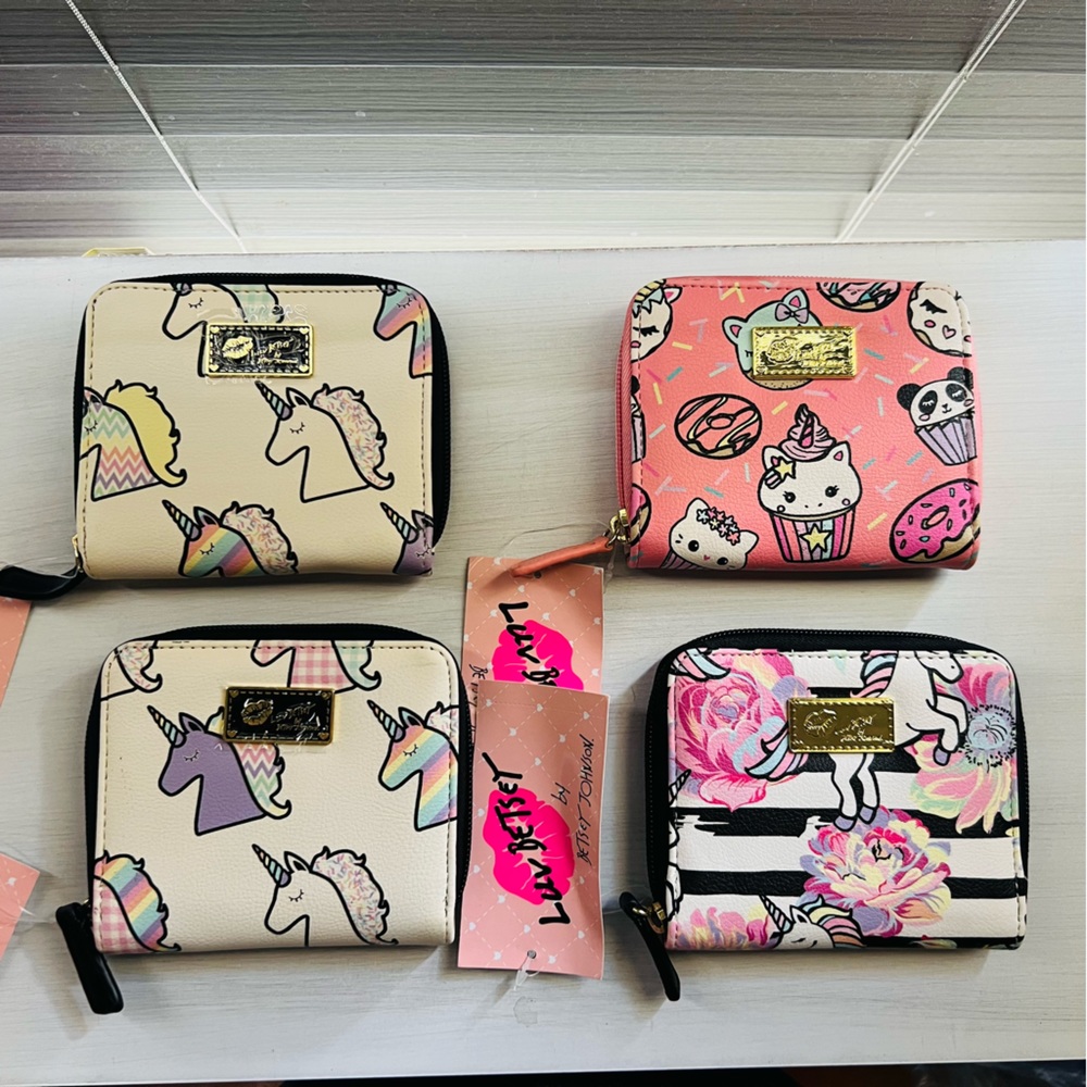BETSEY JOHNSON WALLET BUNDLE! Unicorn & donut wallets! All brand new with tags.